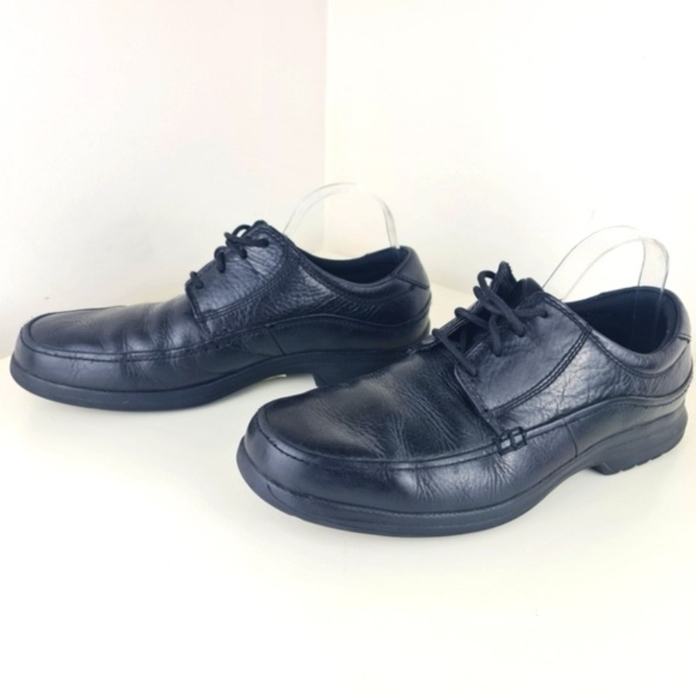 Rockport Men Lace-to-Toe Black Shoes Leather Men Wide Size 11.5